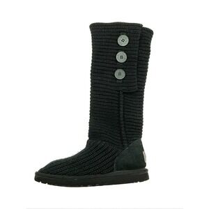 Ugg Black Classic Cardy Sock Boots 5819 Size 8